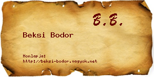 Beksi Bodor névjegykártya
